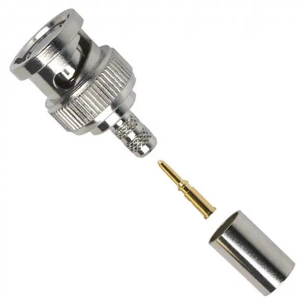Remington Industries BNC Male Coaxial Connector Components, Bayonet Straight Plug for RG-55, RG-142, RG-223, RG-400 Cbls 112514 - main